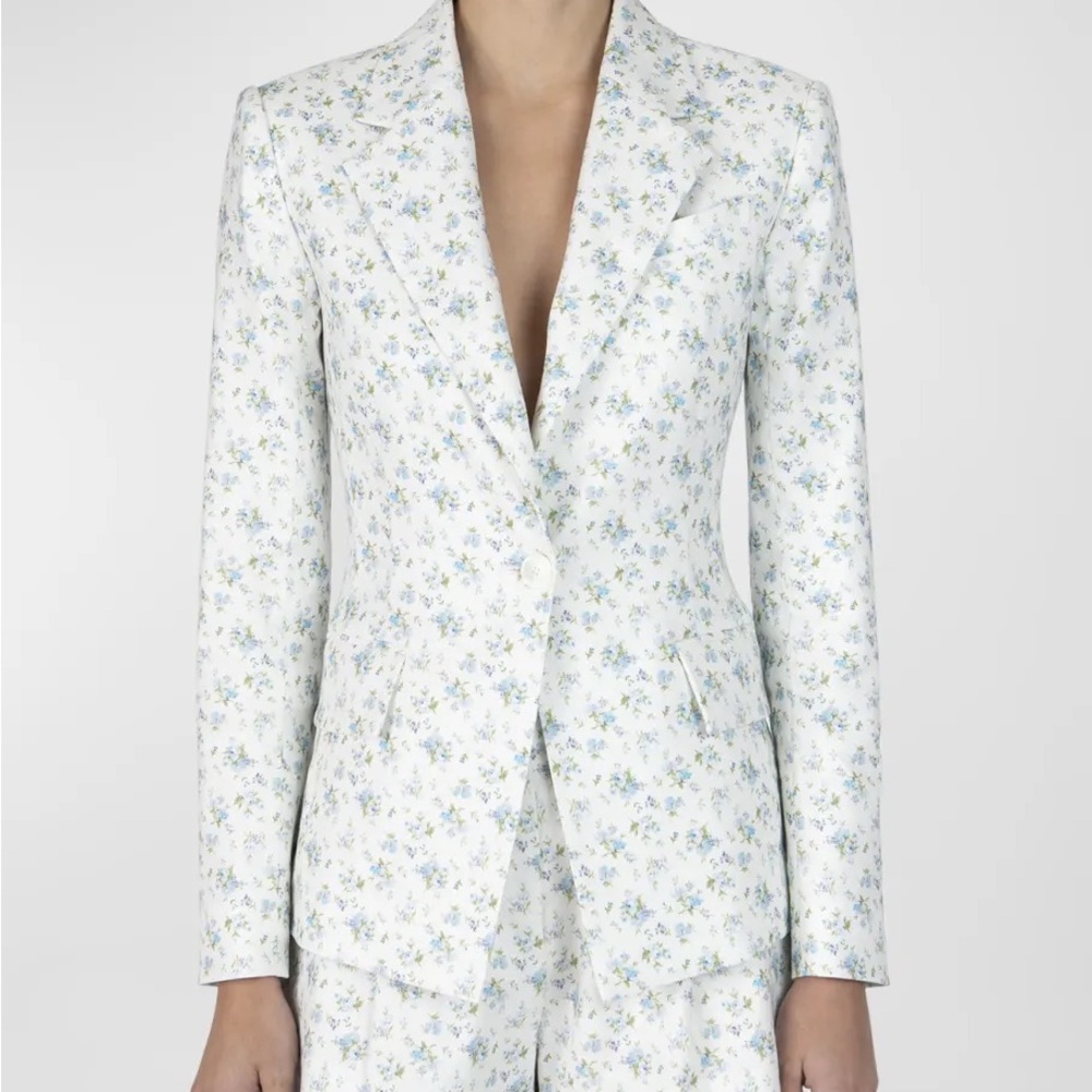 Derek Lam 10 Crosby 6 blazer Irina Floral Single-Breasted Jacket cottage core